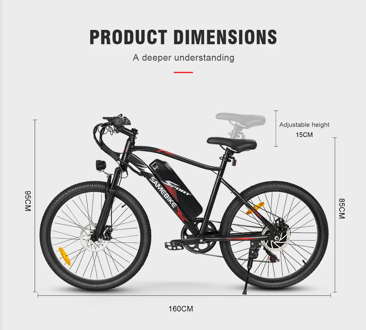 SAMEBIKE elektrische fiets 500W motor 36V 13AH lithiumbatterij EBE2 elektrische fiets koppelsensor EMTB 24 inch stadsforens e-bike