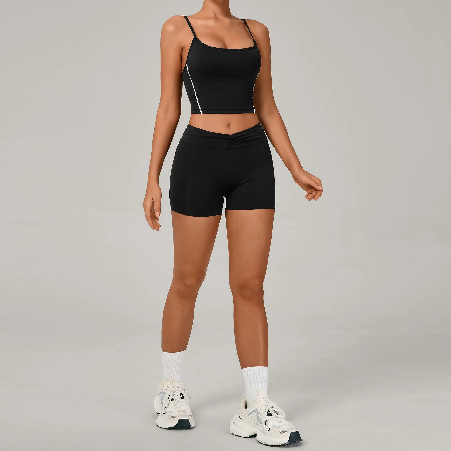 

Seamless Nude-feeling Yoga Suit Sports Fitness Peach Hip Tight Backless Outdoor Running Workout Clothes Gym Shorts Sportswear