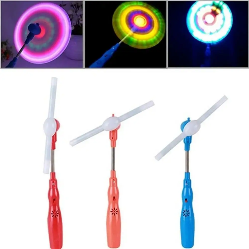 Random Color LED Music Windmill Spinner Mini Handheld Rainbow Flashing Windmill Rotating Toy Glow Spinning Light Up Windmill Toy