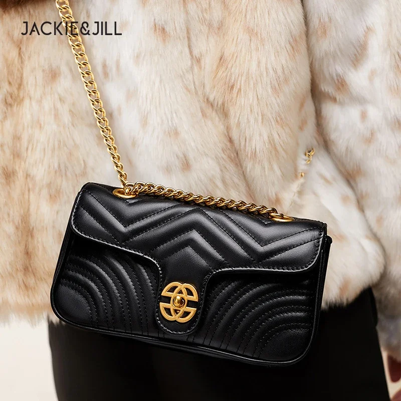 

Jackie&Jill First Layer Cowhide Small Sachet High-End Genuine Leather Women'S Bag New Love Rhombus Chain Shoulder Bag