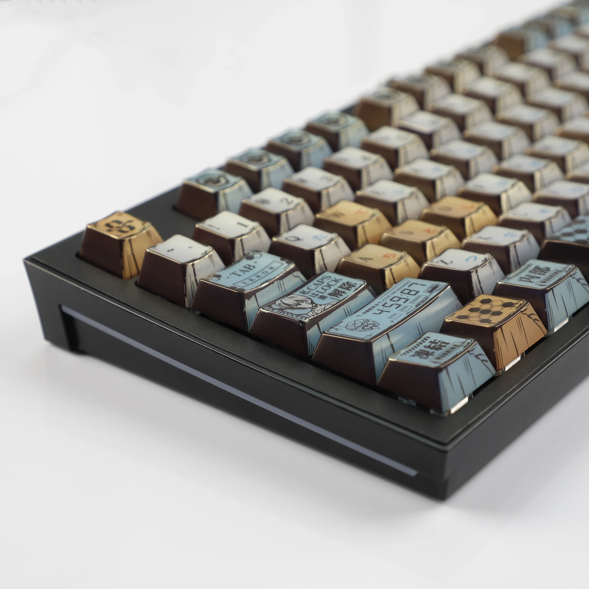 YMDK 126 Keys Retro Pearlescent EVA Metal Wear-Resistant Cherry Profile Dye Sub Keycaps for MX Gaming Mechanical keyboard view 4