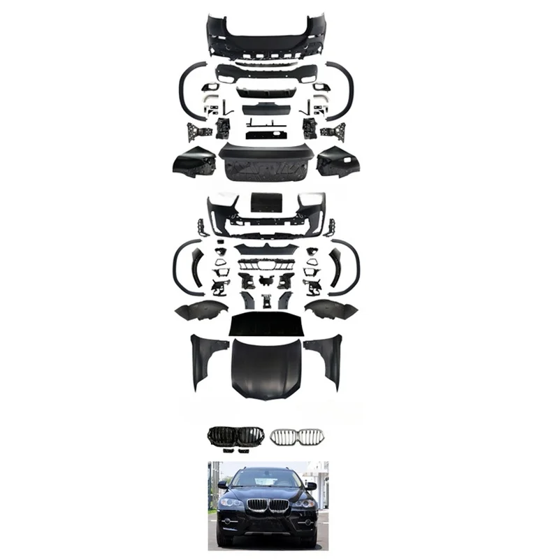 High Quality 2024 G06 LCI M-Tech Style Body Kit Fit for X6 E71 2008-2014 Including Hood Fender Bumper LED Headlight Old To New