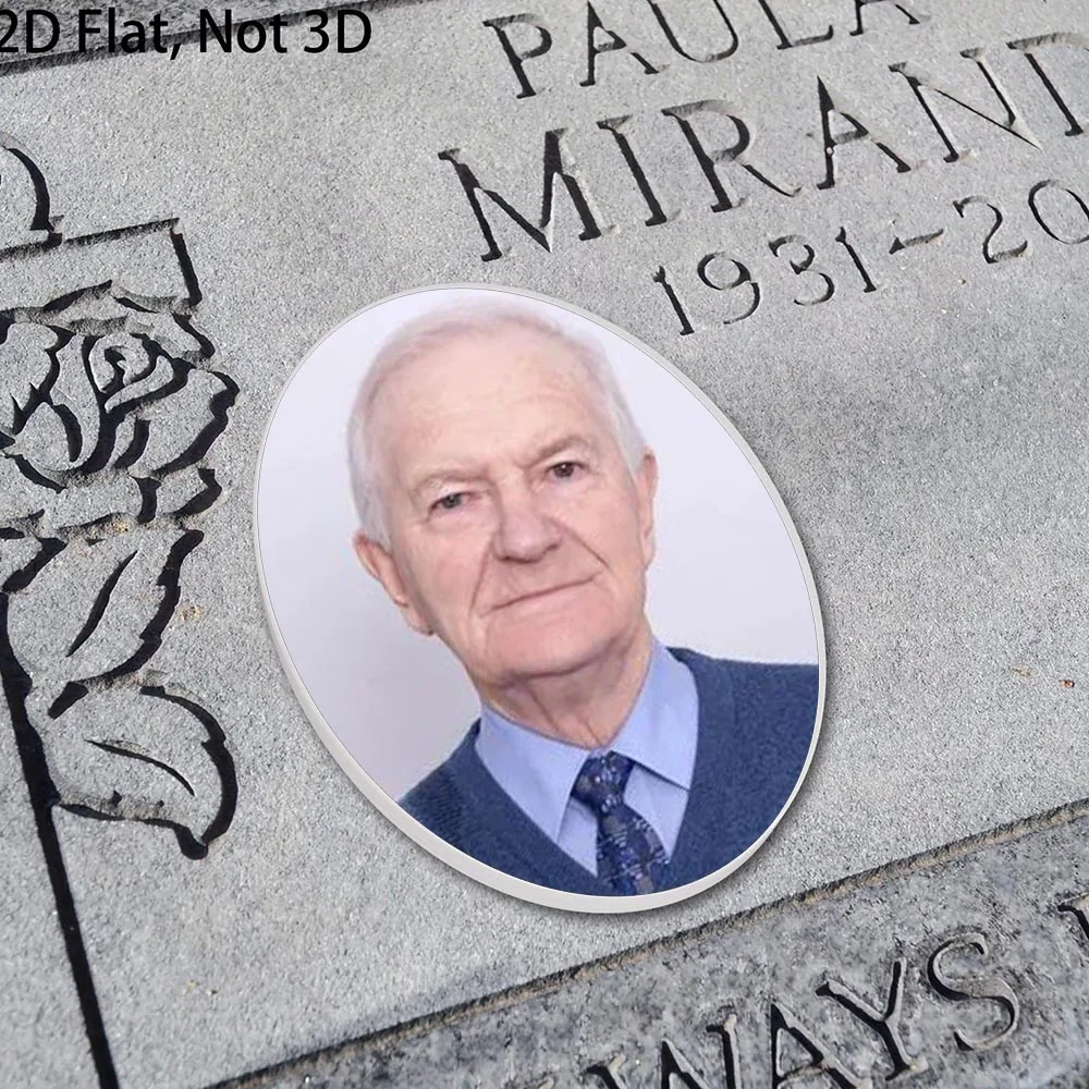 2D Flat Not 3D 1pc Custom Photo Memorial Headstone Tile Upload Photos for Customization Indoor/Outdoor Remembrance Gift