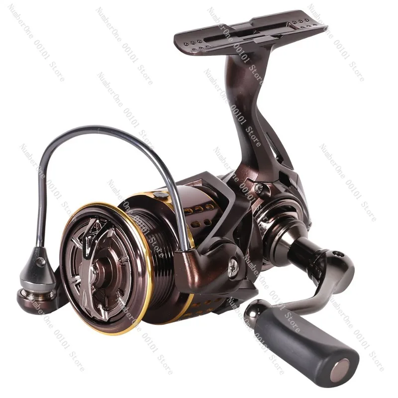 بكرة صيد دوارة معدنية، بكرة مرساة من النوع 10000، صب لمسافات طويلة بدون فجوة، تصميم فم مائل #5