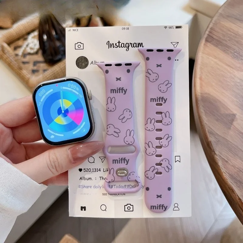 Cute Miffy Watch Band for Appl - Silicone Band Replacement recension och pris