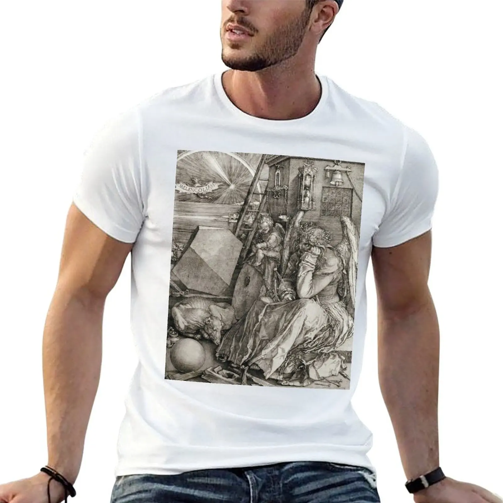

man Melancholia t-shirt man package Durer 100% Albrecht shirts cotton plain cotton - black t T-Shirt for