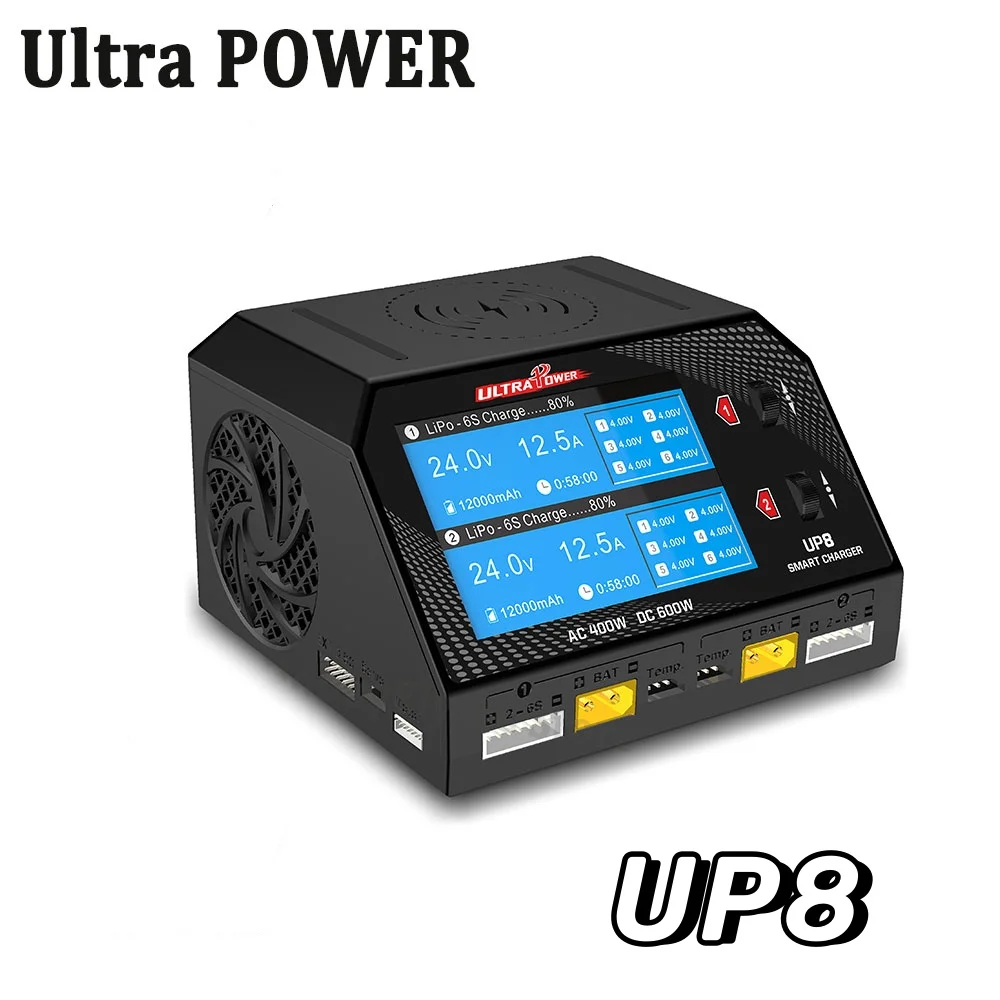 Ultra POWER UP8 Battery Charger Dual Channel 2x16A AC 400W DC 600W LiPo LiHV LiIon LiFe NiCd NiMH Balance Charger Discharger