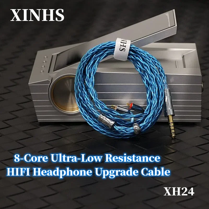 

XINHS XH24 Blue 8-Cores Monocrystalline Copper Silver Plated Graphene Hybrid HIFI Headphone Upgrade Cable QDC/IE900
