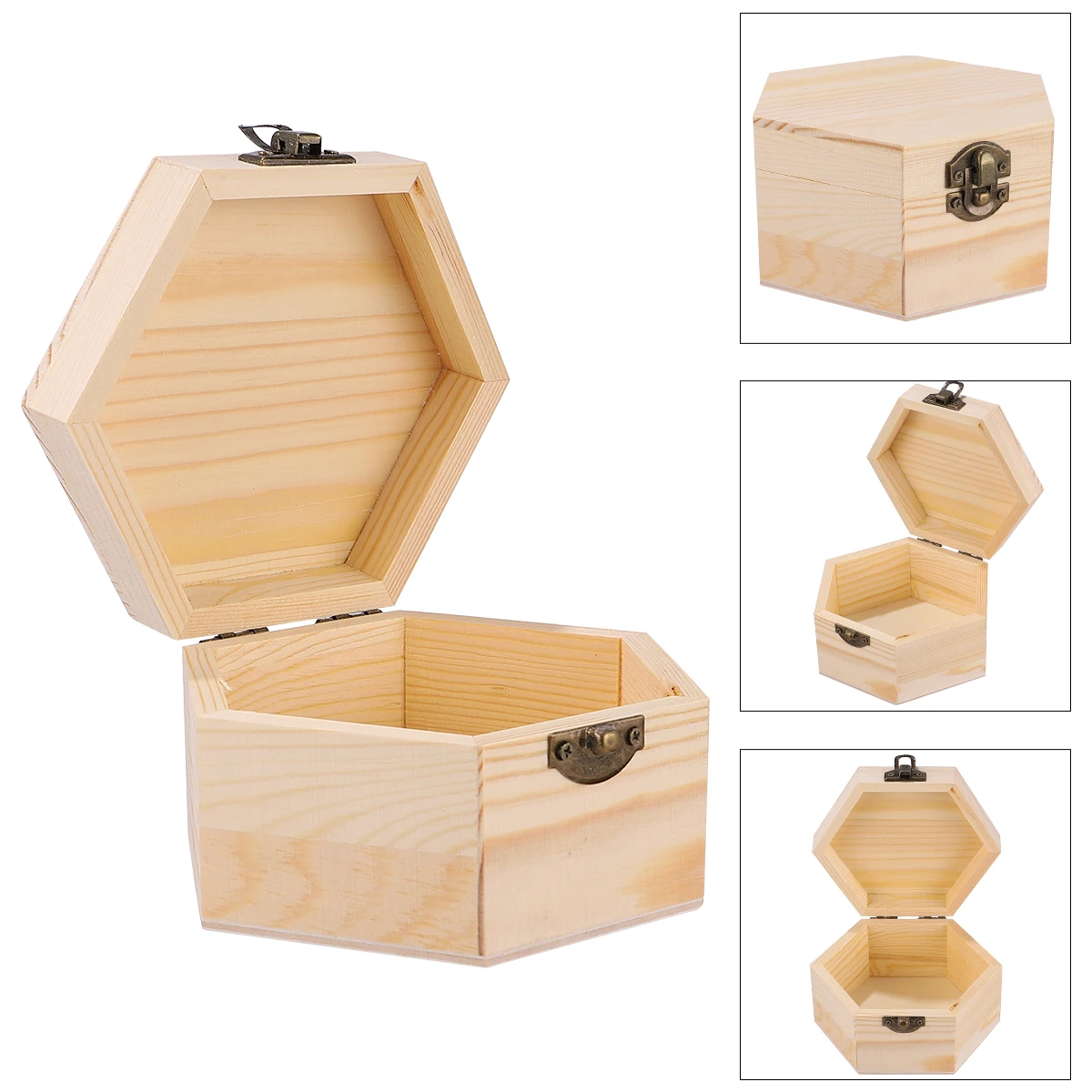 

Wooden Jewelry Box Creative Jewelrybox Handmade Organizer Bead Storage Bamboo Boxs Simple Container