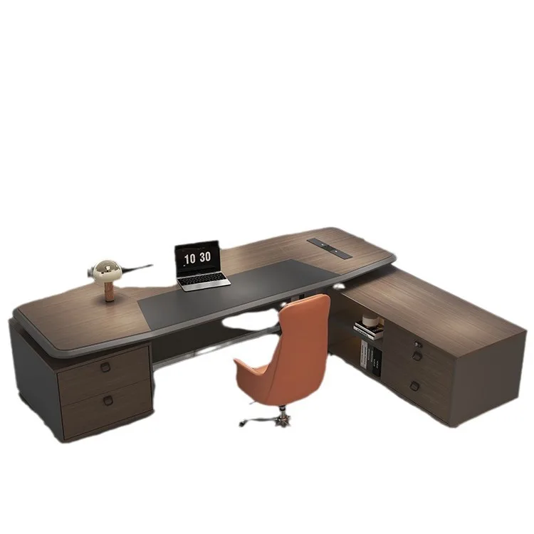 

Элитный комплект для руководителя: стол и офисное кресло в современном стиле, простой и стильный дизайн.