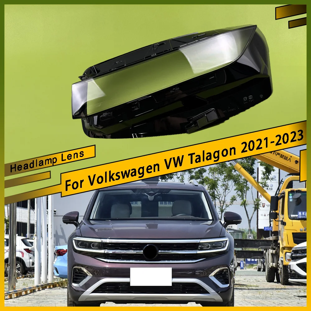 

For Volkswagen VW Talagon 2021 2022 2023 Car Front Headlight Lens Cover Auto Shell Headlamp Lampshade Transparent Lens Cover