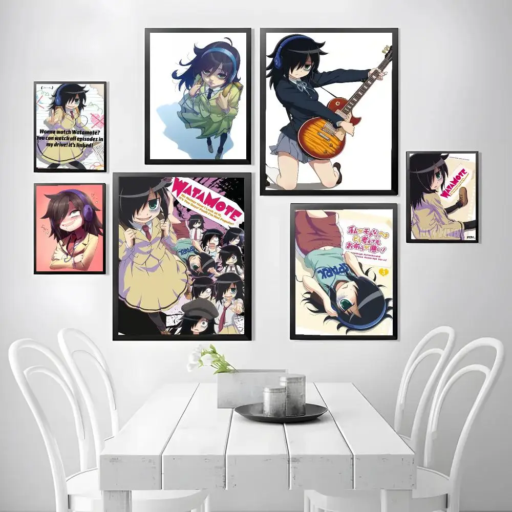 Anime W-Watamote Kuroki Tomoko Poster Wall decals, perfect for hallways, living rooms, and home decor