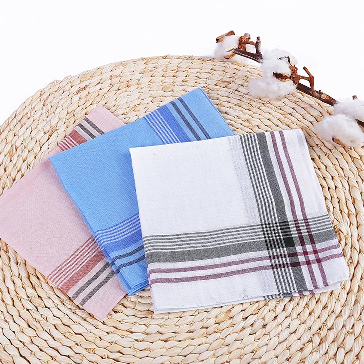 12Pcs Handkerchief Business Chest Towel Handkerchiefs Scarves Towels Multicolor Plaid Stripe Men Women Pocket for Wedding Party