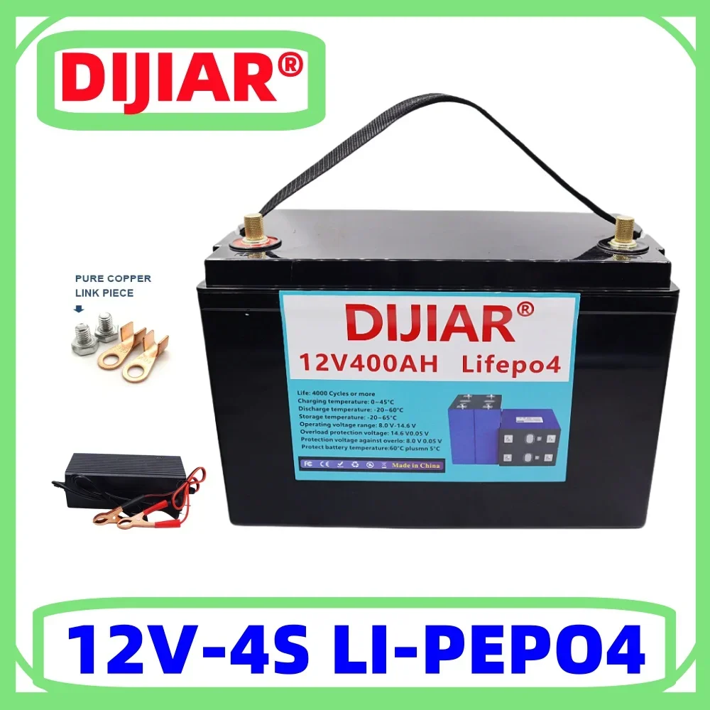 12V LiFePO4 battery 500Ah 400Ah 300Ah 200Ah built-in BMS lithium iron phosphate battery 6000+golf cart solar cycle life