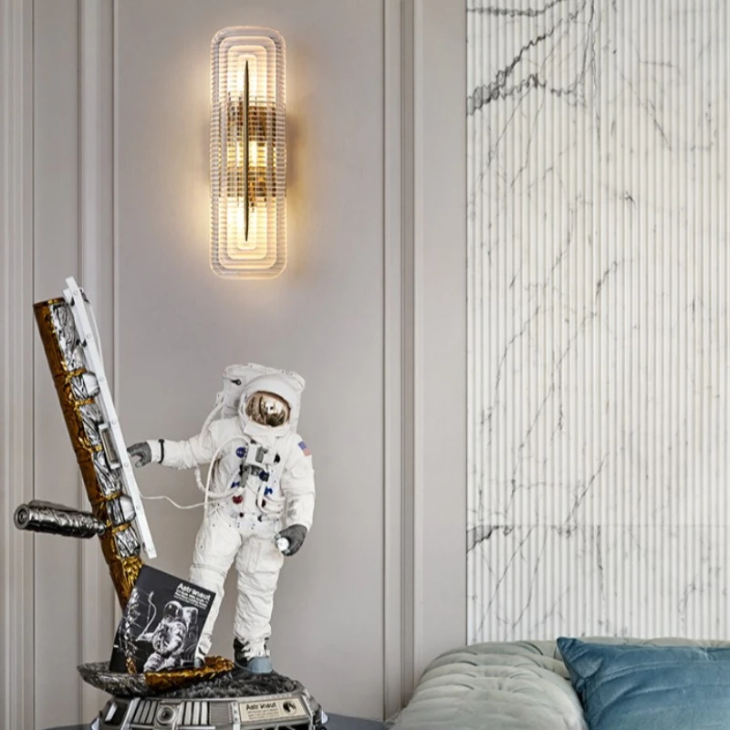 

Glass Lampshade Wall Lamps Italian Designer LED Wall Sconces Living Room Bedroom Hotel Lobby Corridor Decoration Home Fixtures