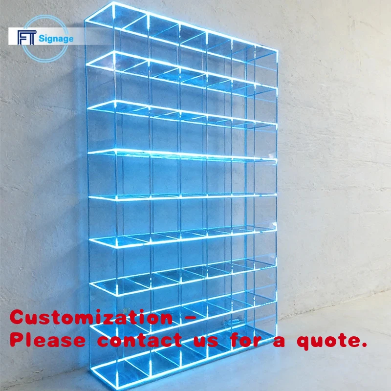 custom.Hand-Made Modern Multi-Layer Gradient Color Acrylic Advertising Display Cabinet Highly Transparent Resistant Pre-As