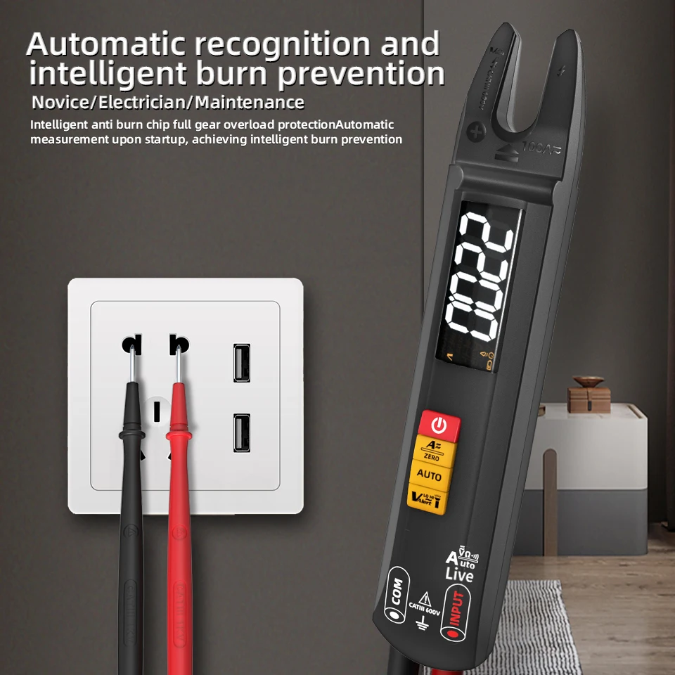 BSIDE Professional Digital Clamp Meter DC AC Current 100A Ammeter Clamp T-RMS Current Open Electrical Tester Auto Multimeter