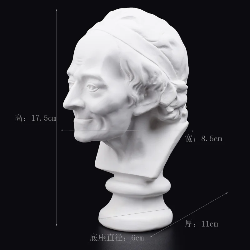 Resin Art Sketching Practice Plaster Statue Home Decoration Ornament Portrait of Voltaire