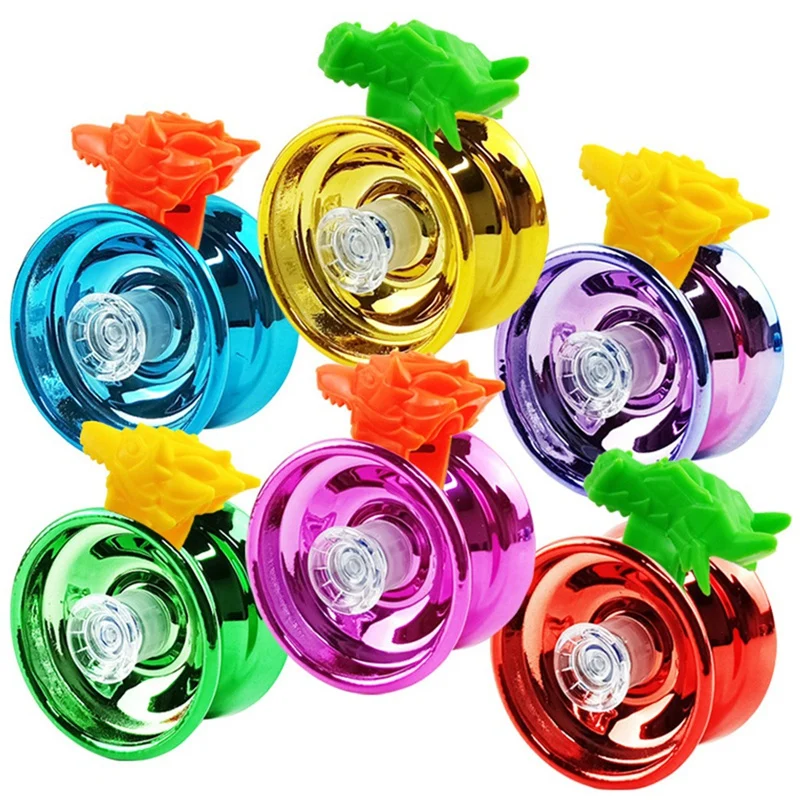 

6PCS Magic Yoyo Responsive High-Speedalloy Yo-Yo CNC Lathe With Spinning String For Boys Girls Children 6 Colors