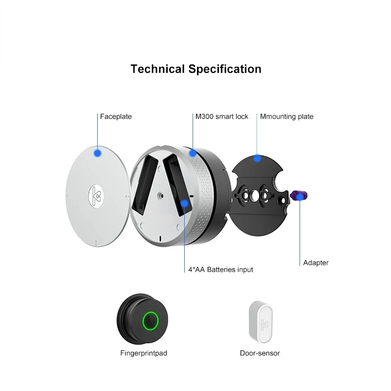 Wehere M300 Fingerprint Lock Door Electronic Lock  Wifi/Bluetooth/Key Pad/Biometric Smart Lock For Office/Hotel/Apartment