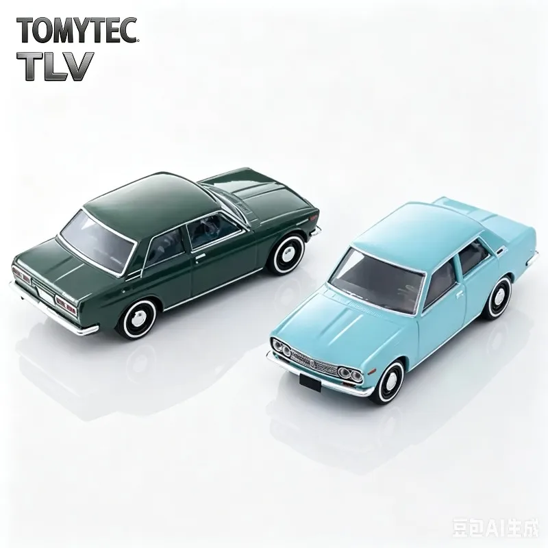 TOMYTEC TLV 1:64 Datsun Bluebird alloy car model Japanese version 219 220 alloy car model, adult collectibles, holiday gifts.