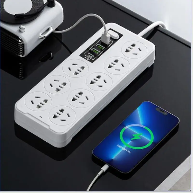 New！Universal Power Strip Socket EU US AU Plug With USB Type-c PD Surge Protector Power Cord Extension Sockets - view 5