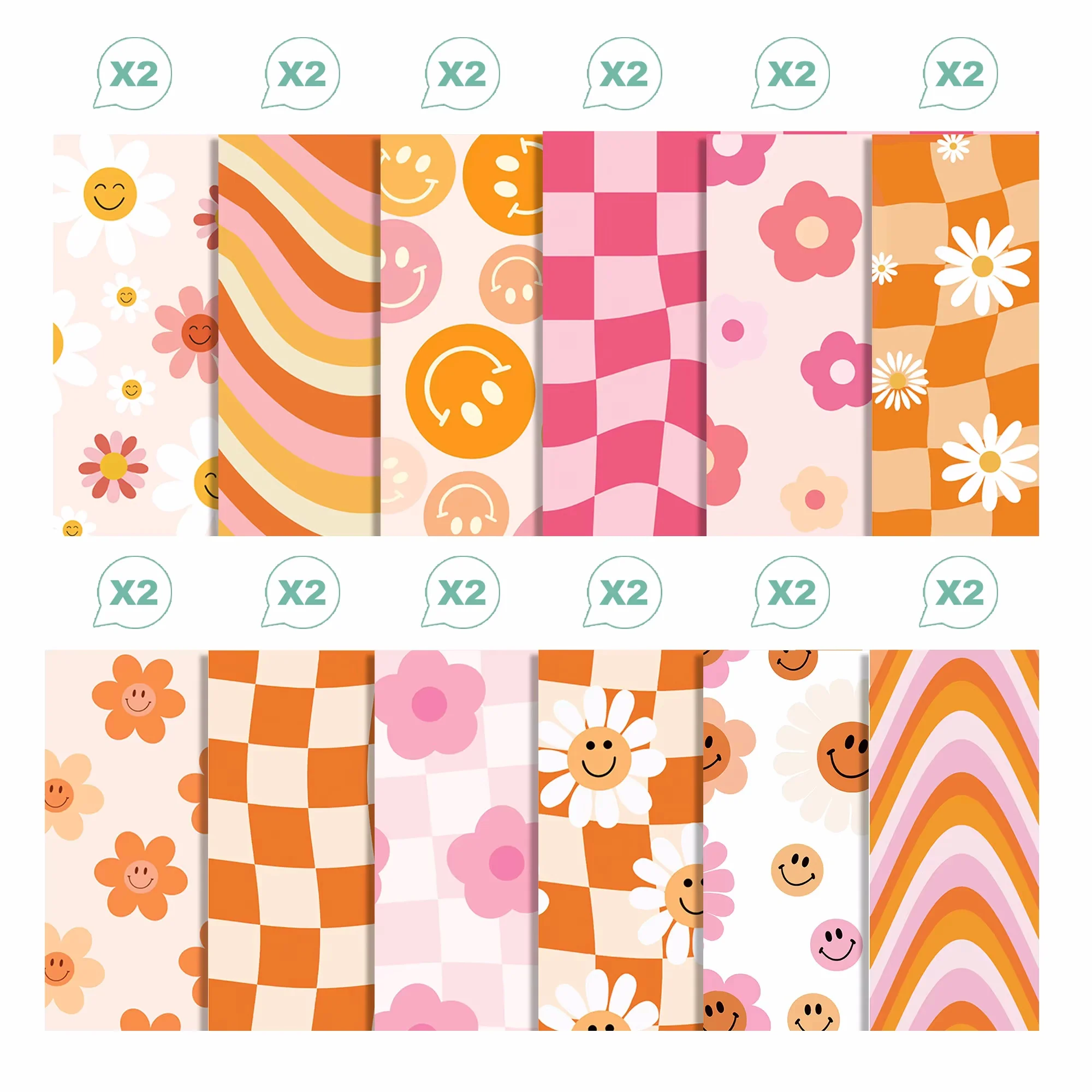 24 Stück kleine Gänseblümchen-Scrapbook-Papier, Party-Geschenke, dekorative Verpackung, Bastelpapier, 30 x 30 cm – Detail 2