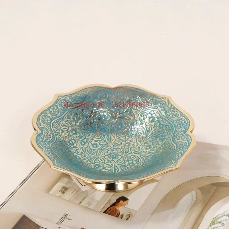 2026GOOD Exquisite Gold Lace Creative Personalized Jewelry Plate, Entrance Key Plate Nordic Light Luxury Dried Fruit Plate