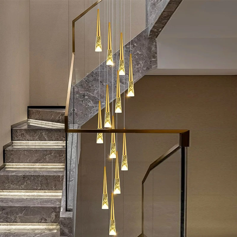 

Modern Home Decoration Crystal Chandelier, Stair Pendant Lamp, Living Room Pendant Lights, Interior Lighting