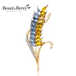 Beaut&Berry Broche de oreja de trigo para mujer, Pin de planta Unisex, joyería patriótica ucraniana, accesorio informal, regalo, nuevo