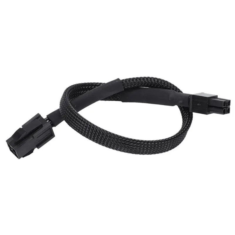 5X Sleeved ATX 4 Pin P4 Male To ATX P4 Female CPU Power Extension Cable Black-Y18A