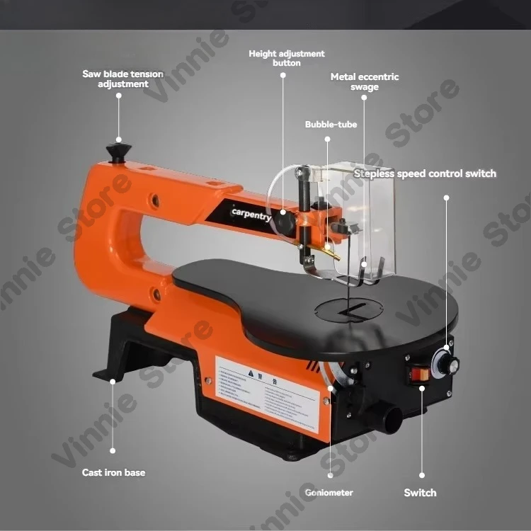 16 Inch Speed Control Wire Saw Machine Desktop Woodworking Table Saw Carving Wire Electric