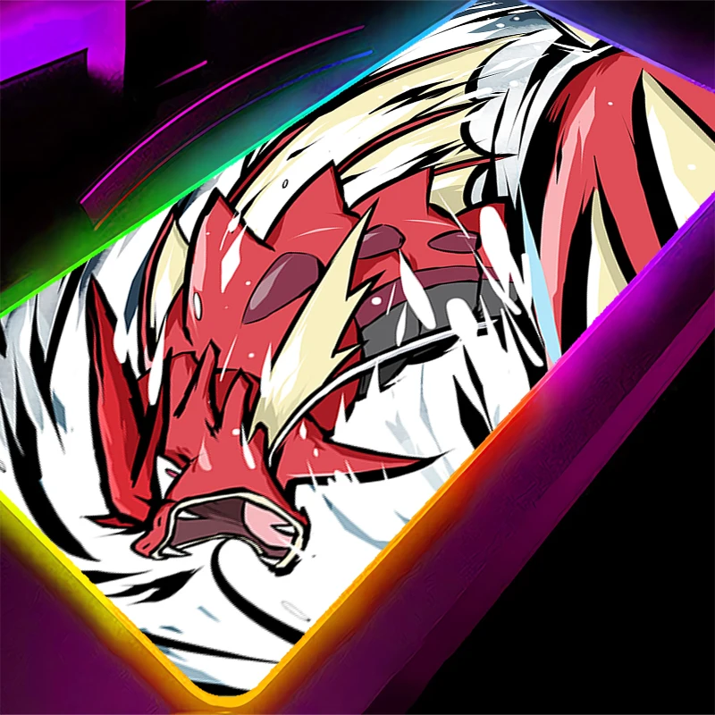 

RGB Mouse Pad 90x40cm Pokemon Gyarados professional eSports game players Speed Lock Edge Rubber Desk LED Mousepad Keyboard Mat