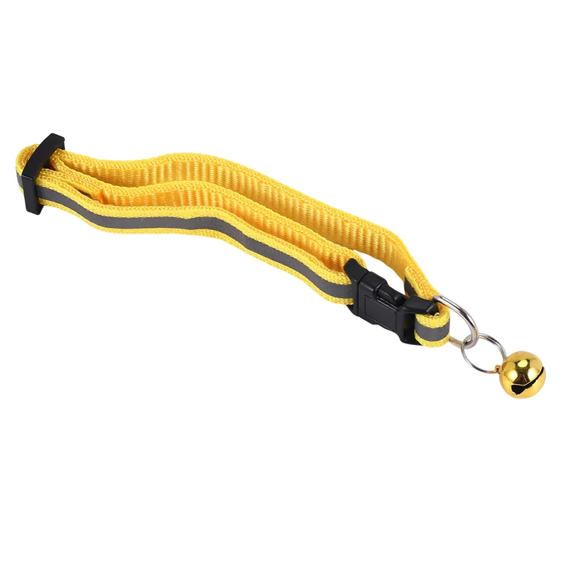 ¡Promoción! Hebilla de liberación de seguridad de Collar reflectante ajustable para mascotas con campana para perro gato