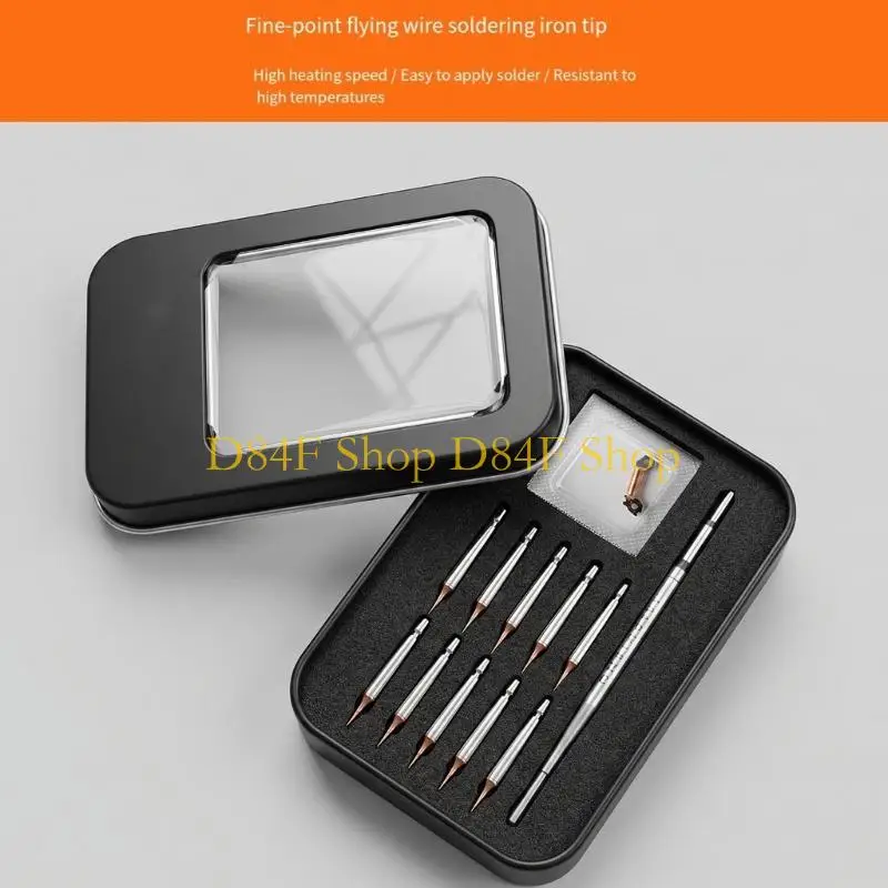 D84F Fast Thermal Conductive Copper Flying Wire Quick Release Repair Soldering Iron Tip for Circuit Board Repair