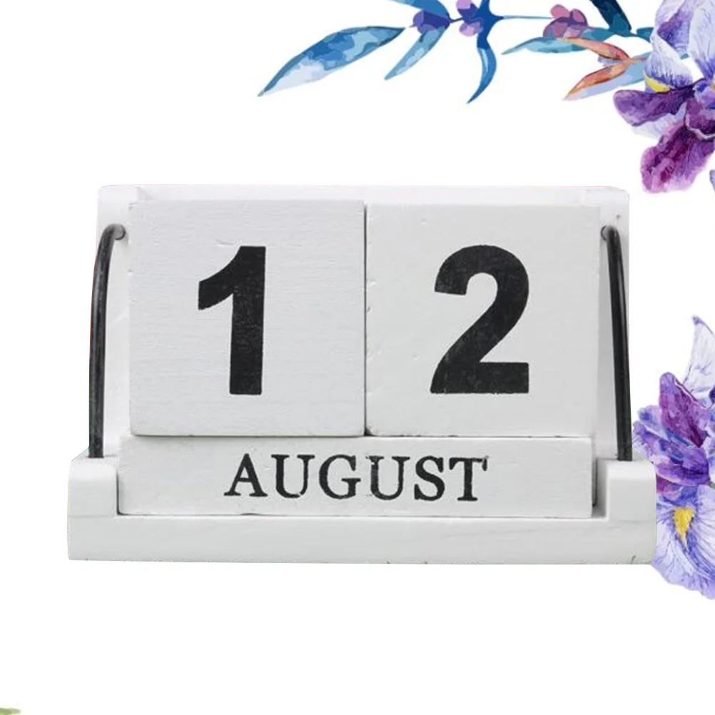 

1Pcs Wooden Desk Calendar Vintage Rustic Perpetual Style Home Decor Office Table DIY Planner Block Calendar Wooden Crafts