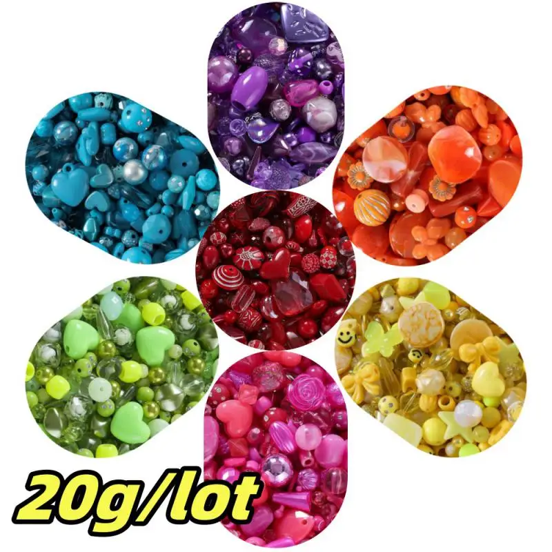 20g/lot Mixed Bowknot Beads Star Heart Butterfly Acrylic Spacer Bead for Jewelry Making DIY Bracelets Necklace Accessories