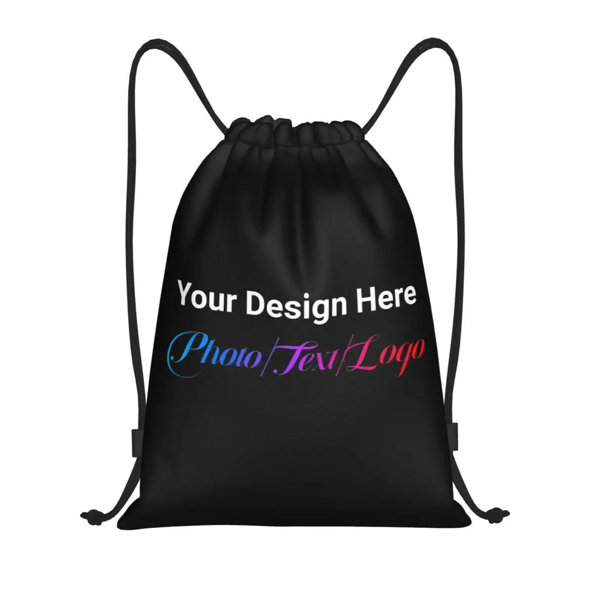 Personalized Custom Your Design Here Drawstring Backpack Gym Sport Sackpack Foldable Customized Photo Logo Training Bag Sack
