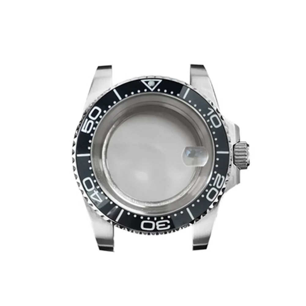 Watch Case Sapphire Mirror Magnifying Glass Ceramic Bezel/Aluminum Bezel 316L Stainless Steel for NH35 NH36 automatic Movement