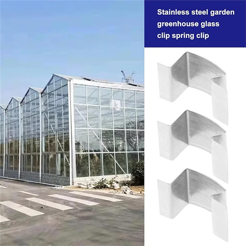 ABBO-25Pcs Greenhouse Glass Clips Stainless Steel Greenhouse Glazing Clips Greenhouse Glass Sprung G Clips Glazing Repairs