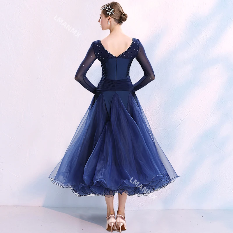 Elegante abito da ballo da sala Standard nazionale Costume da competizione moderno Big Swing Women Waltz Dacing Clothes Stage Wear