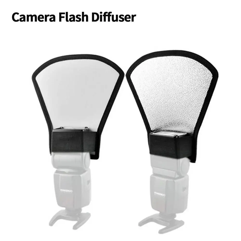 2 Stück Universal Softbox Blitz Reflektor Diffusor Softbox Kamera Zubehör Silber Weiß für Canon Nikon Fotostudio