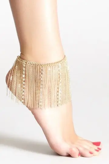 

F7 European jewelry fringed anklet chain versatile shoe chain, quality platform jewelry hot sale women's jewelry