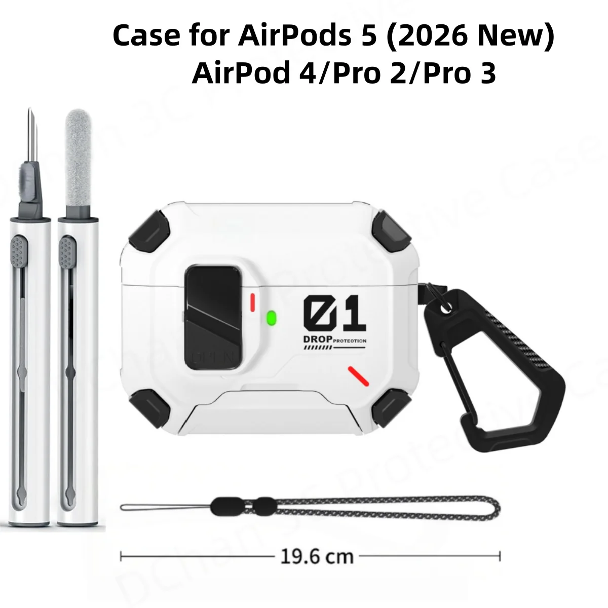 2026 Armor Lock Case for AirPods 4/5/ Pro 3/Pro /Pro 2  with Phone Stand&Cleaning Kit  Cases for AirPods 5/4 【Automatic Switch】