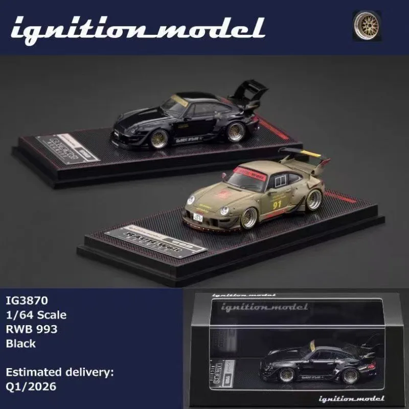 IG 1/64 RWB 993 Matte Green  Glossy Black  Alloy Motor Vehicle Toy Die-casting Metal Model Collection Gift Boy Gift