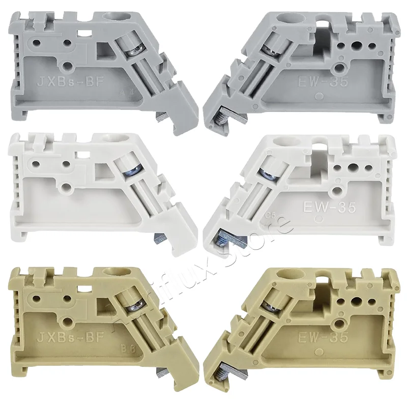 

10/20pcs 35mm DIN Rail End Stopper Bracket, Plastic Terminal Block Mounting Clip (Yellow/White/Grey)