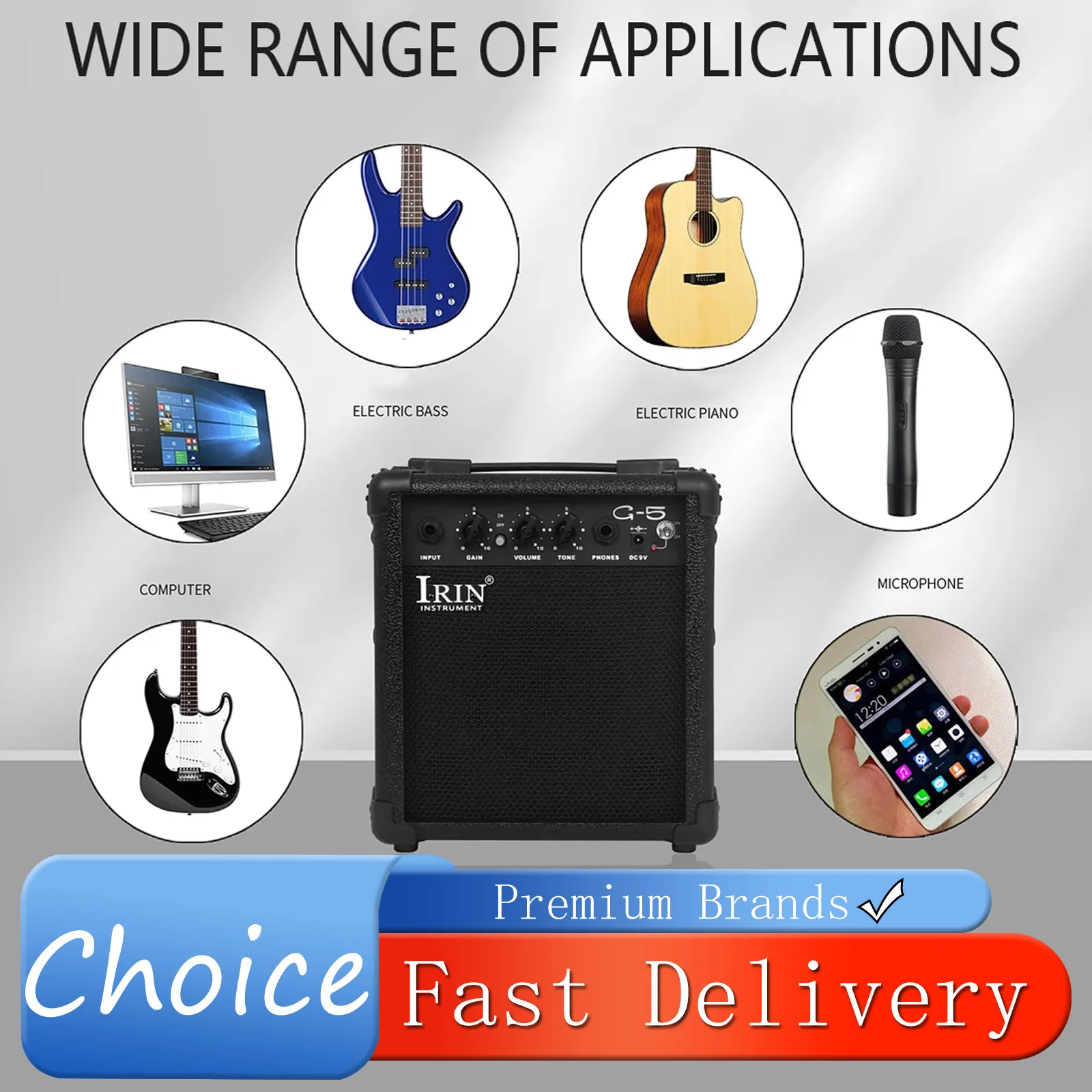 

Гитарный усилитель IRIN, портативный ручной мини-усилитель, шкаф для динамика для электроакустической гитары, аксессуары для бас-гитары