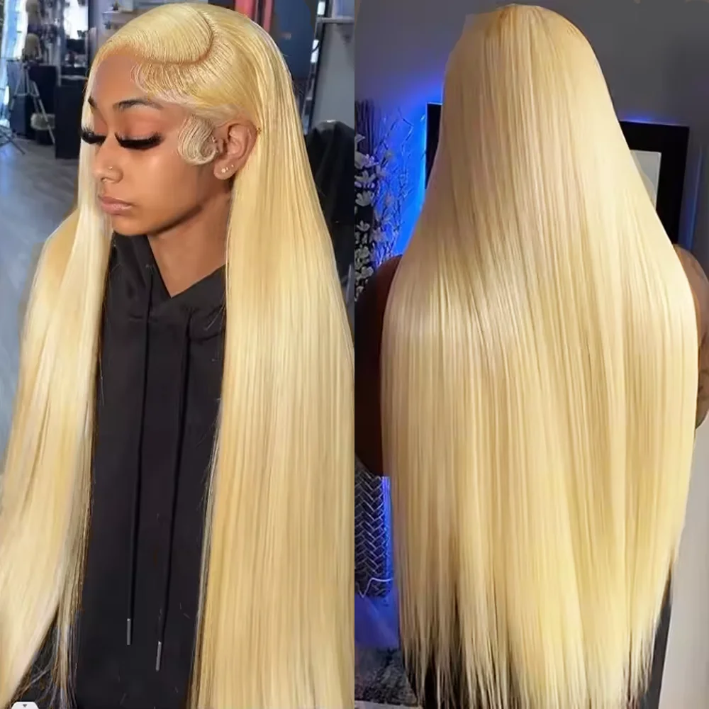 

Transparent 613 Blonde 13x4 13x6 HD Lace Front Human Hair Wig Pre Plucked Bone Straight Lace Frontal Wig 200 Density Pre Plucked