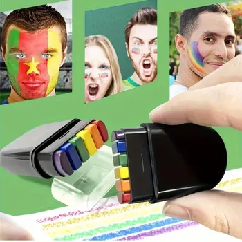 1支彩虹臉部彩繪筆,臉部蠟筆,可卸便攜式持久臉部彩繪,節日驕傲旗幟身體彩繪,派對必備 8 最佳銷售 彩虹臉部彩繪 - №6