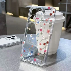 Silicone Flower Case For Xiaomi Redmi Note 15 14 13 12 Pro Plus 5G 12S 11 10S Redmi 12 13 13C Transparent Shockproof Soft Cover